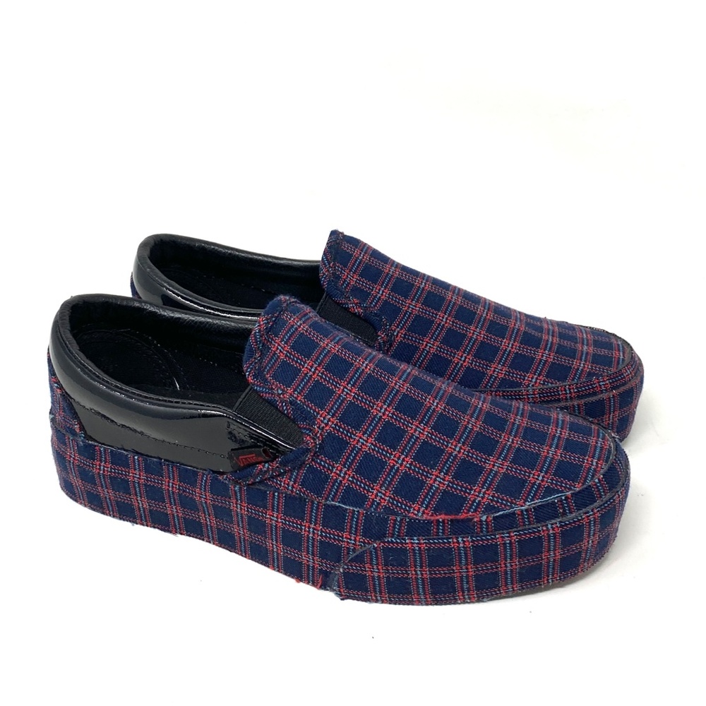 VANS Classic Slip Plaid Black Red Women Low Top Canvas Sneakers Size VN0A3JEZ458 - Picture 8 of 11